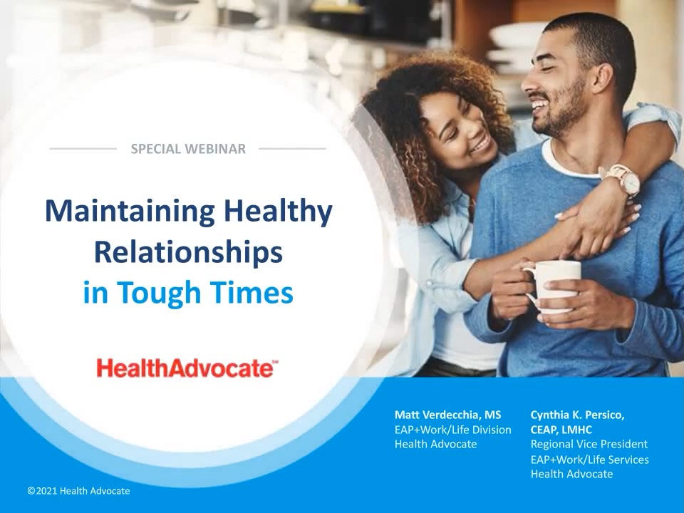 Maintaining Healthy Relaionships in Tough Times - cover