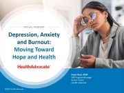 Depression, Anxiety and Burnout: Moving Toward Hope and Health Webinar